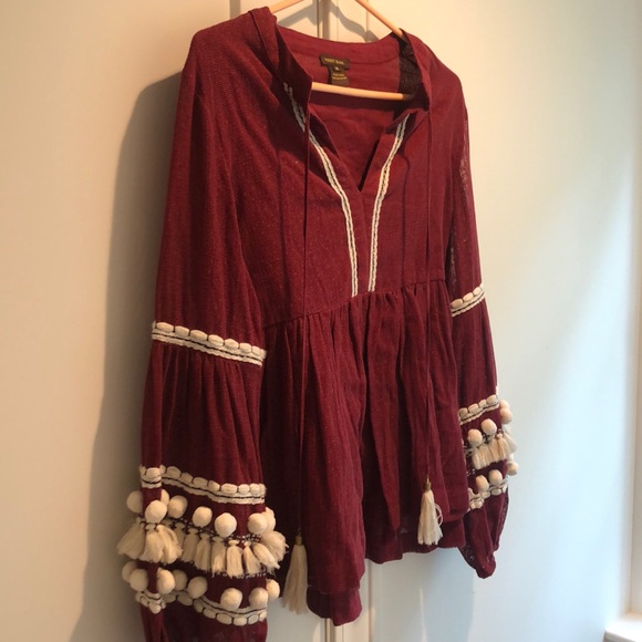 Anthropologie Tops - Anthropologie Maroon Top
